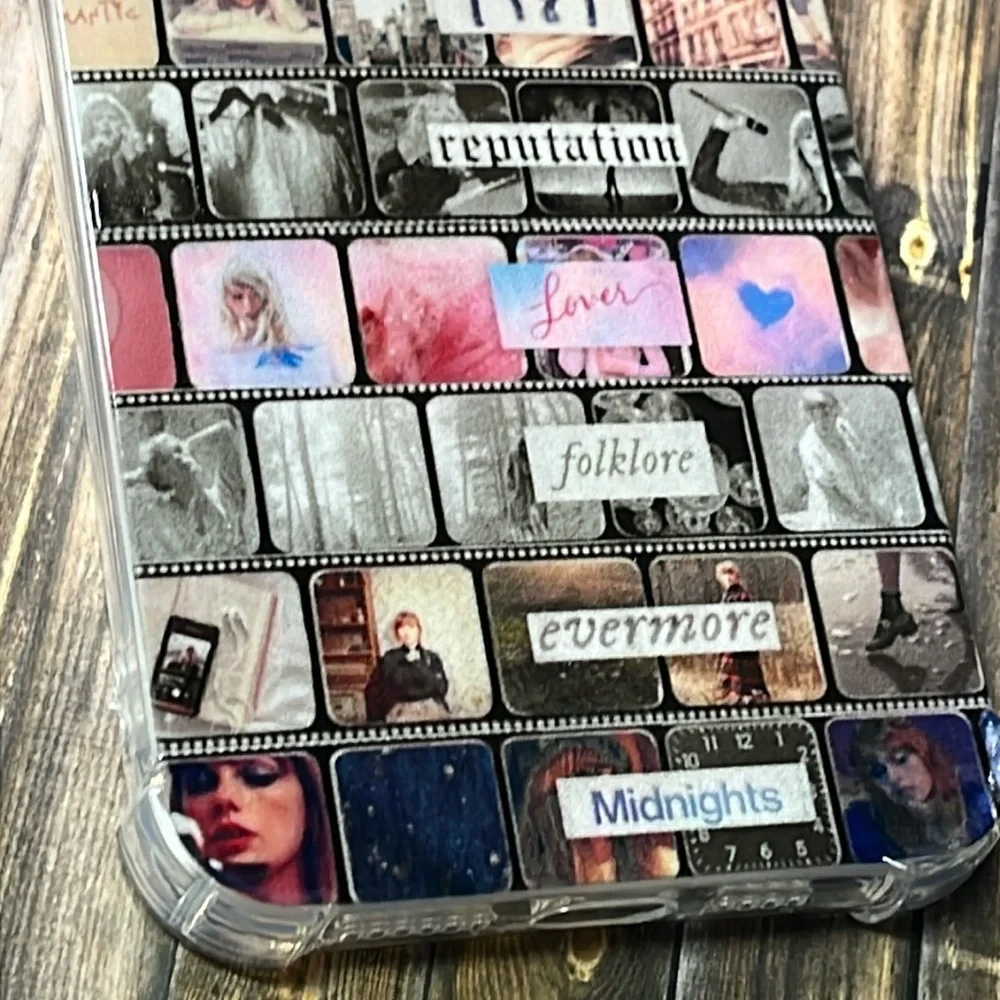 5for$10 Taylor Swift Music Collage iPhone 15 Pro Max Clear Phone Case Collage
